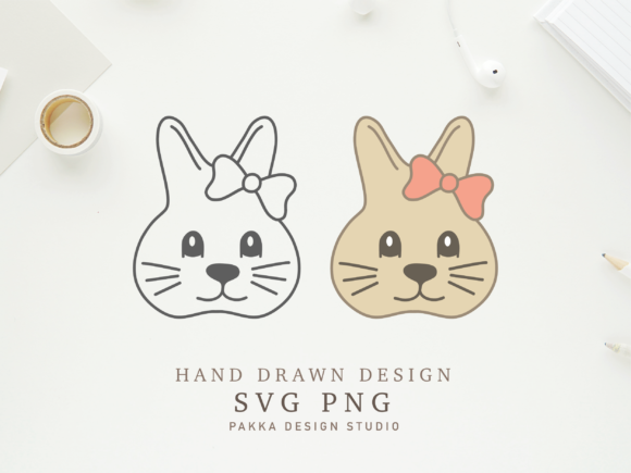 Cute Bunny Face Easter Bandana Svg Png