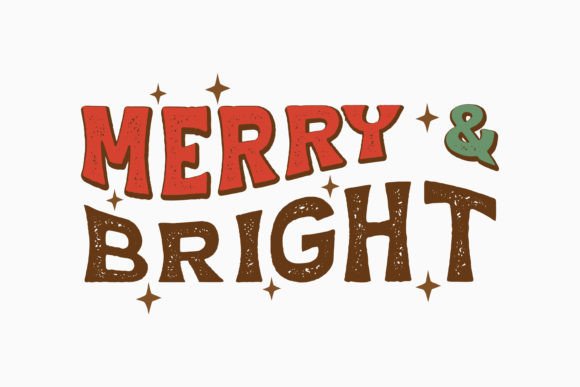 Merry and Bright Christmas SVG,Retro