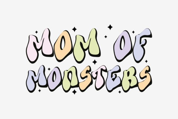Mom of Monsters, Retro Halloween Svg