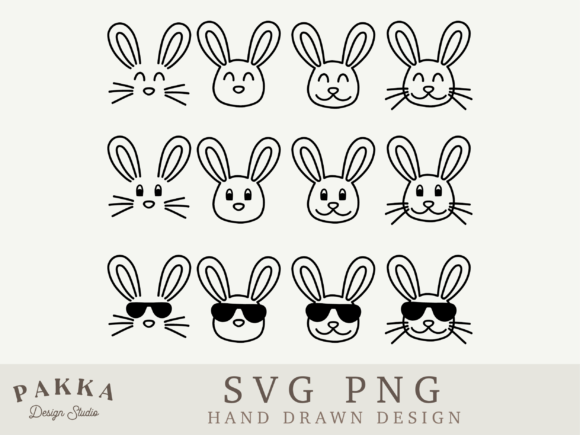 Outline Bunny SVG: Rabbit Face for Easter Embroidery