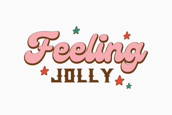 Retro Christmas Quote Svg Feeling Jolly
